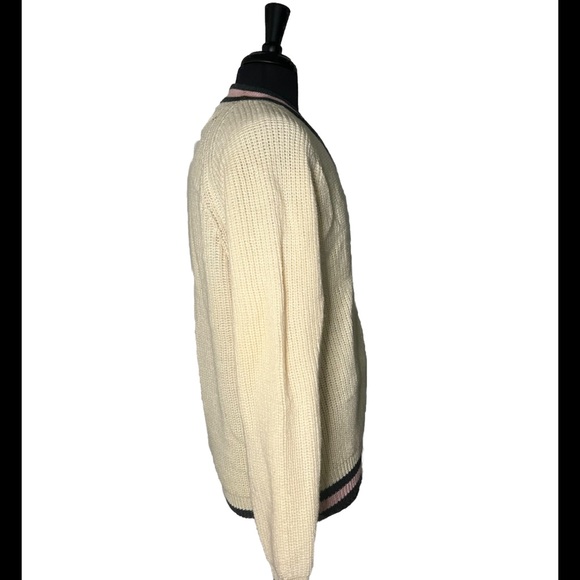 CLAIBORNE Men’s True Vintage Sweater XL 100% Wool PREPPY V-Neck - Picture 3 of 6